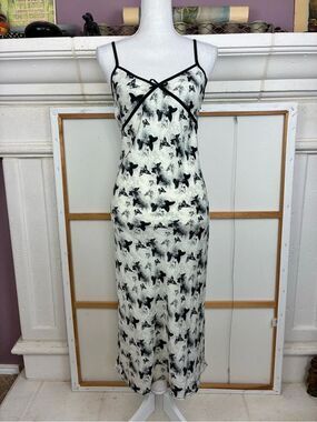 Pretty Damage NWT Goth Black & White Butterfly Slip Dress